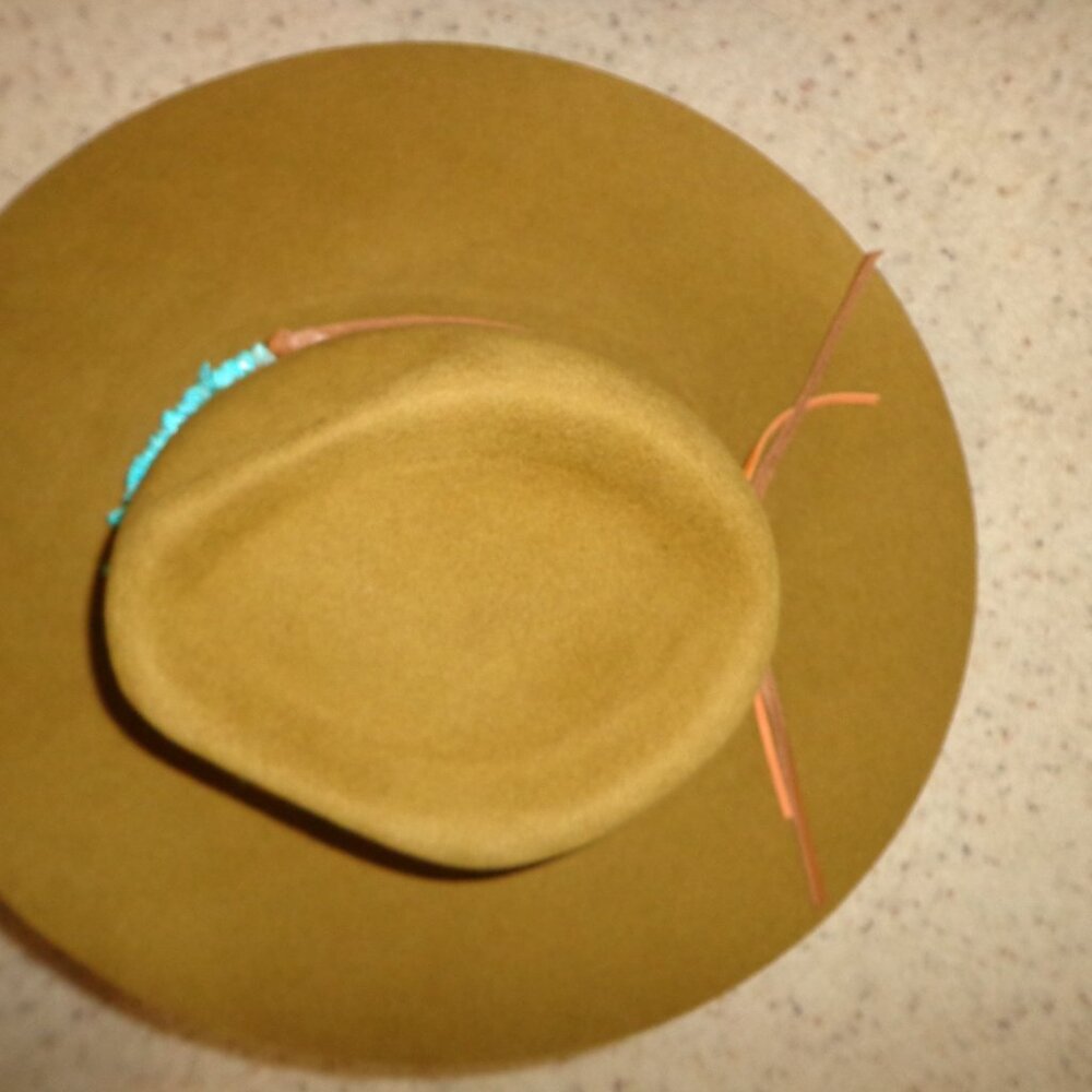 FIRM NEW Free People Lovely Bird Montana Turquoise Wrap Felt Hat S Rodeo - Picture 11 of 16